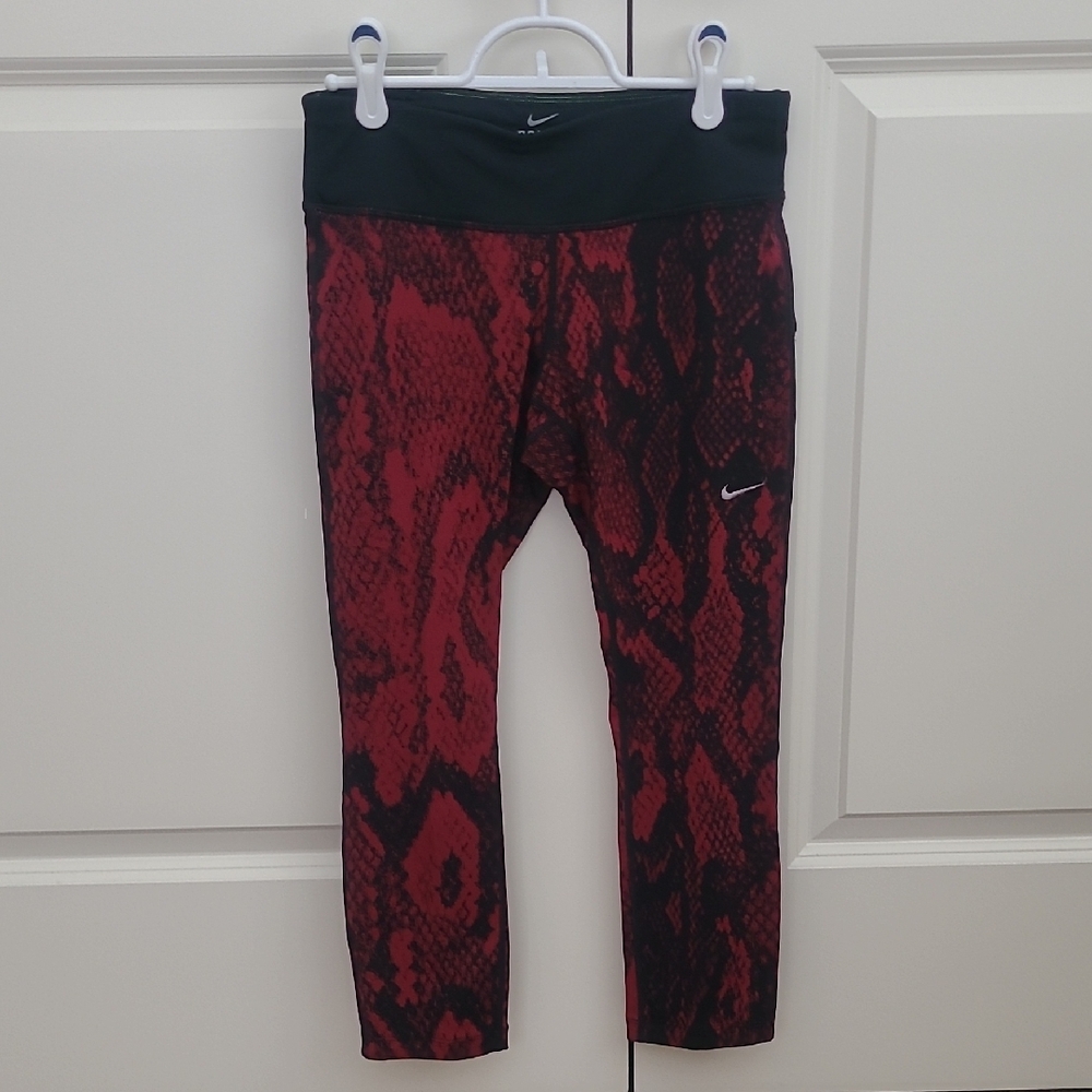 Nike Black & Red Snake Patterned Leggings